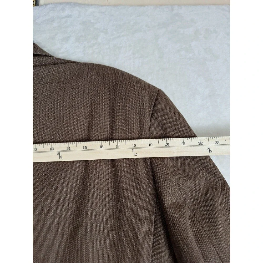 Izod Sports Coat Men's 46L Brown Woven Tweed Lined 2 Button Blazer Pocket Jacket